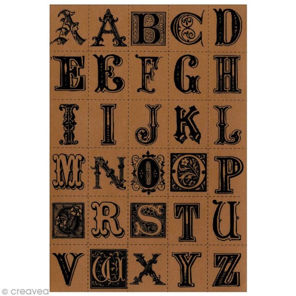 Stickers Alphabet imitation cuir x 30 pcs - Photo n°1
