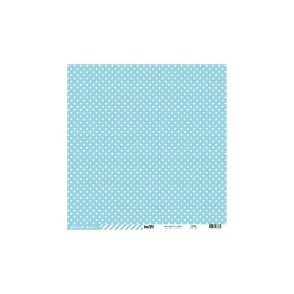 Papier cardstock ETOILES-LIGNES Bleu - Photo n°1