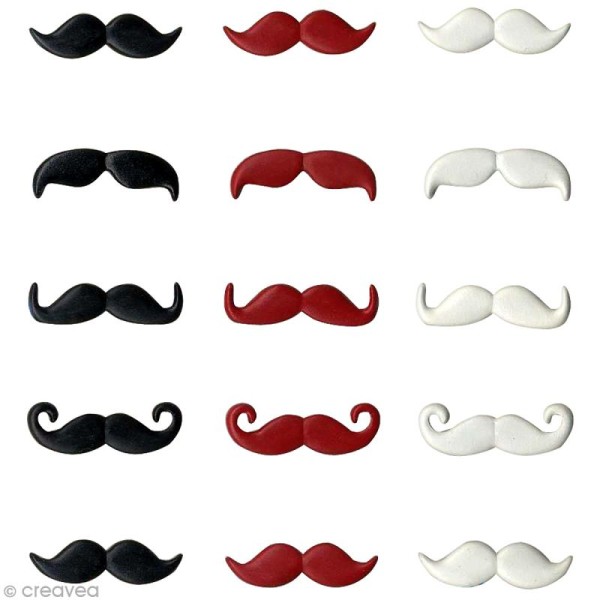 Attaches parisiennes Artemio - Moustaches x 15 pcs - Photo n°1