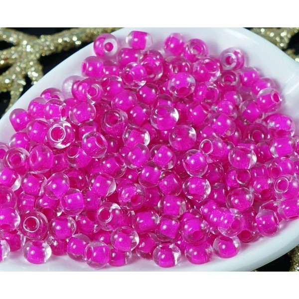 10g de Cristal Valentine Rose Doublée 5/0 Verre tchèque Ronde de Grandes Perles de rocaille de 5mm E - Photo n°1