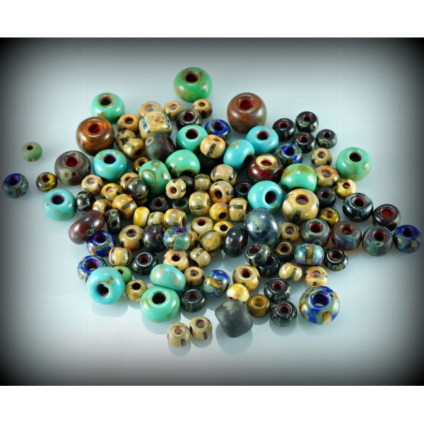 Anissa Picasso Exclusive Mix tchèque Perles de rocaille en Verre Rustique Multicolore Rugueux Âgés d - Photo n°2