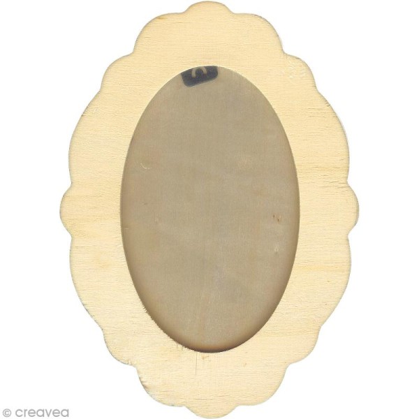 Cadre ovale en bois - 17,5 x 12,5 cm - Photo n°1
