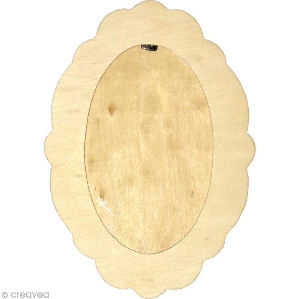 Cadre ovale en bois - 27 x 19 cm - Photo n°1