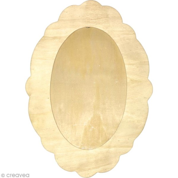 Cadre ovale en bois - 42 x 30 cm - Photo n°1