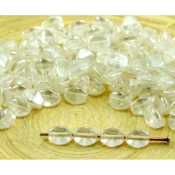 60pcs Blanc Cristal Lustre Pincée Bicone à Facettes Entretoise tchèque Perles de Verre de 5mm - Photo n°1