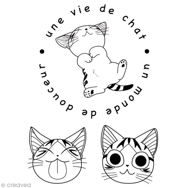 Mini tampon clear - Chi Une vie de chat - Set de 3 tampons transparents - Photo n°1