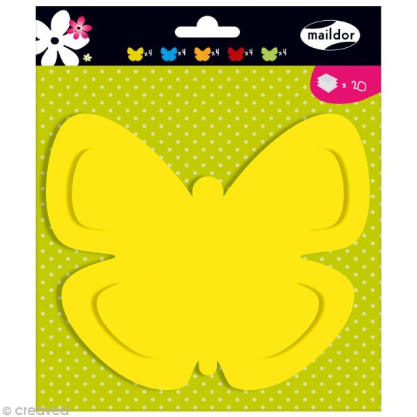 Forme en papier à décorer - Papillon x 20 - Couleurs assorties - Photo n°1