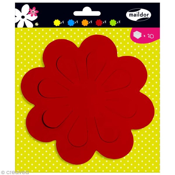 Forme en papier à décorer - Fleur x 20 - Couleurs assorties - Photo n°1