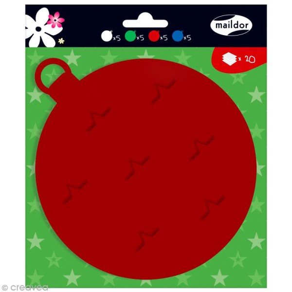 Forme en papier à décorer - Boule de Noël x 20 - Couleurs assorties - Photo n°1