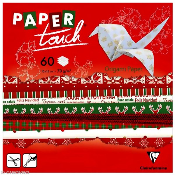 Papier origami Paper Touch - 15 x 15 cm - Noël - 60 feuilles - Photo n°1