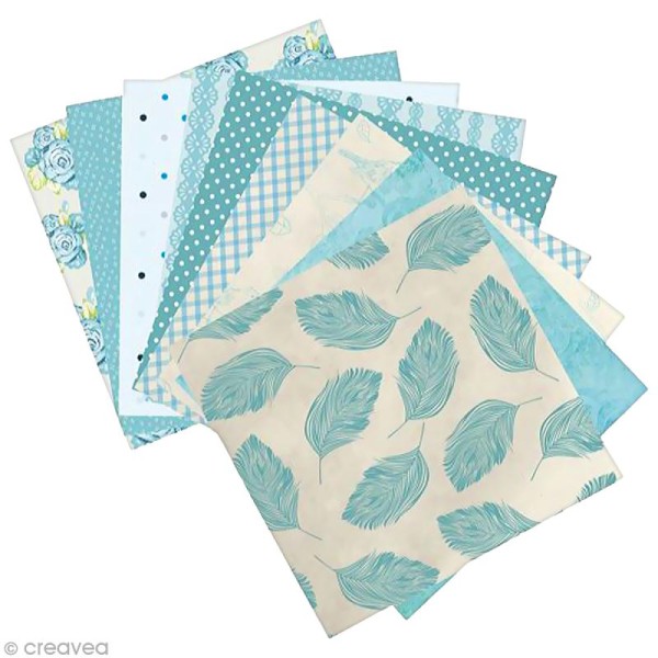 Papier origami Paper Touch - 15 x 15 cm - Fleurs bleues - 60 feuilles - Photo n°2