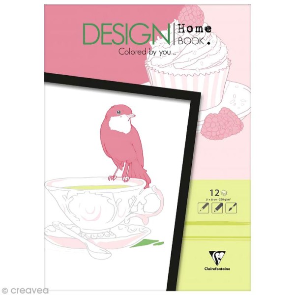 Bloc coloriage adulte Clairefontaine - Design home book - Buckingam - 21 x 30 cm - Photo n°1