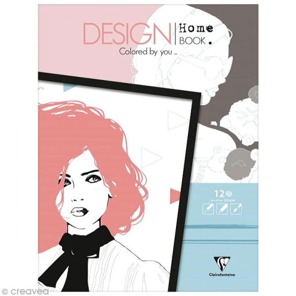 Bloc coloriage adulte Clairefontaine - Design home book - Boston - 30 x 40 cm - Photo n°1
