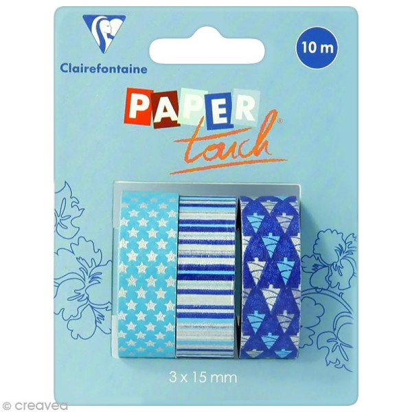 Masking tape Clairefontaine - Nuit polaire 1 - 3 rouleaux assortis - Photo n°1