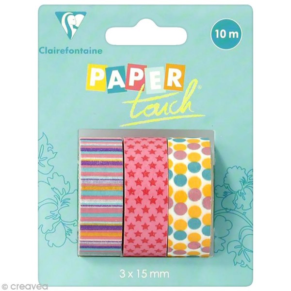 Masking tape Clairefontaine - Anniversaire 1 - 3 rouleaux assortis - Photo n°1