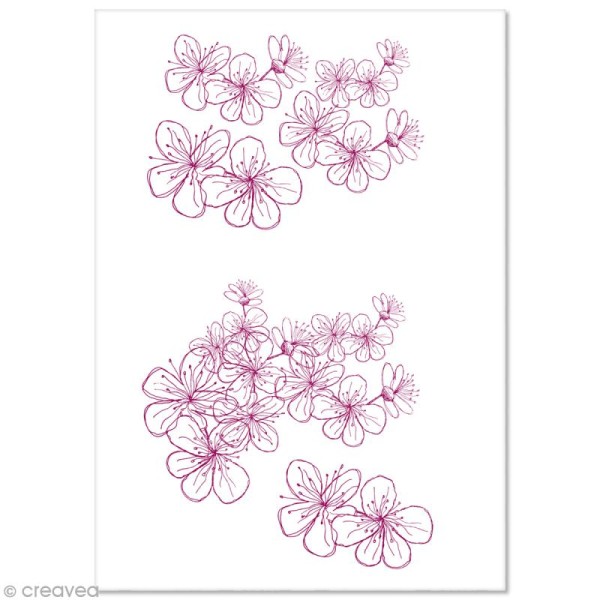 Papier Pollen imprimé A4 Evènement - Fleurs framboise - 10 feuilles - Photo n°1