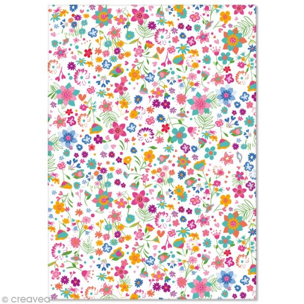 Papier Pollen imprimé A4 Evènement - Fleurs Liberty - 10 feuilles - Photo n°1