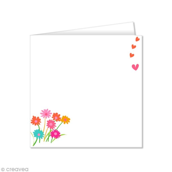 Carte double Pollen imprimée 160 x 160 mm - Fleurs Liberty - 10 pcs - Photo n°1