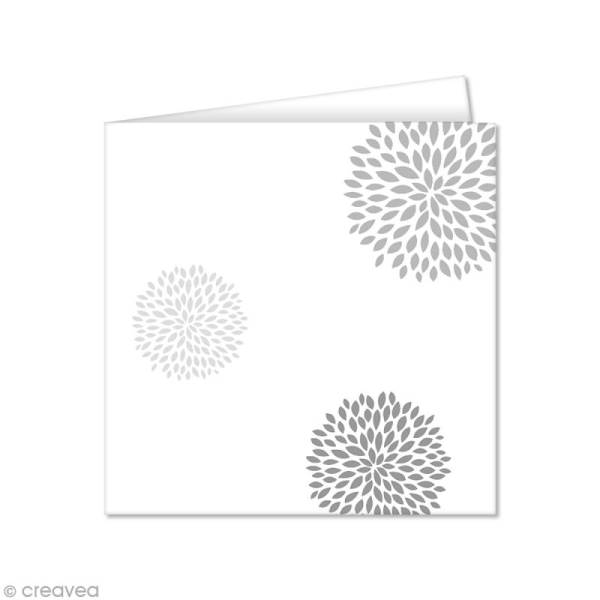 Carte double Pollen imprimée 160 x 160 mm - Fleurs rondes - 10 pcs - Photo n°1