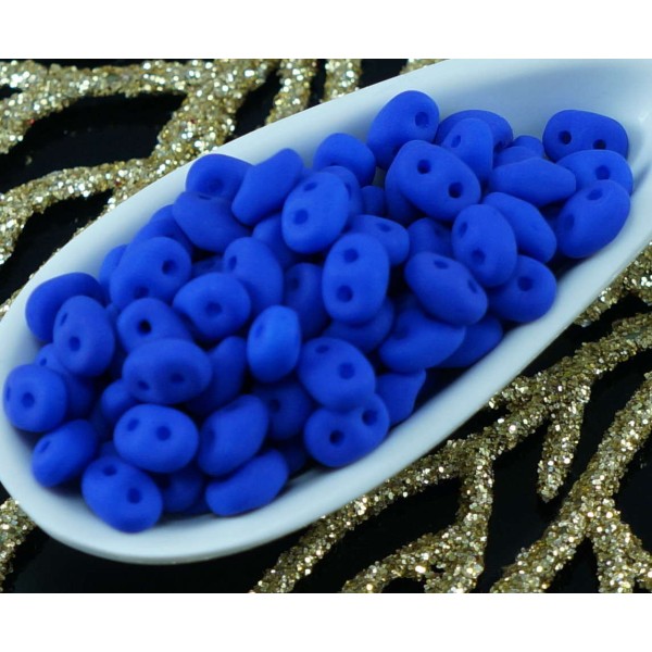 10g UV Active Néon Bleu Mat SUPERDUO Verre tchèque Perles de rocaille Deux Trous Super Duo 2.5 mm x - Photo n°2