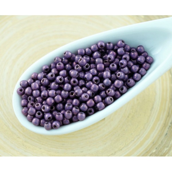 5g Vega Violet Lustre Rond Verre tchèque Perles de Petites Entretoise de Graines de 2mm - Photo n°1
