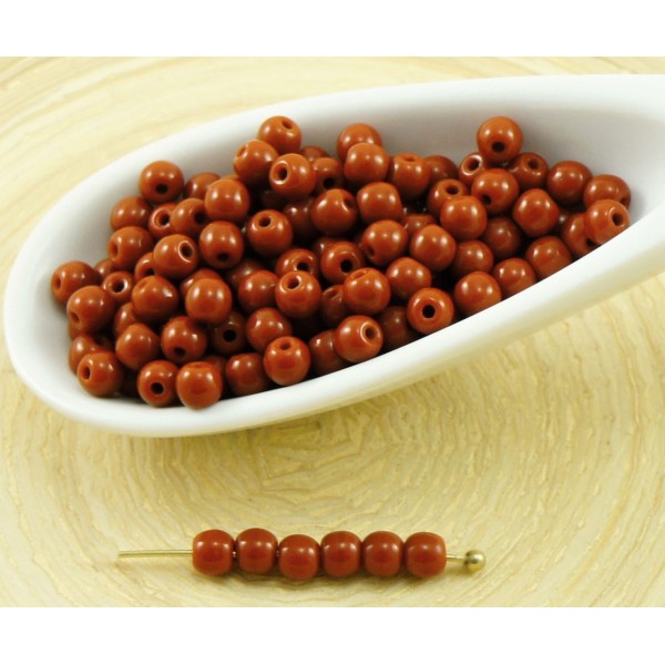 100pcs Opaque Brun Chocolat Ronde Verre tchèque Perles de Petite Entretoise de Graines de Rocailles - Photo n°1