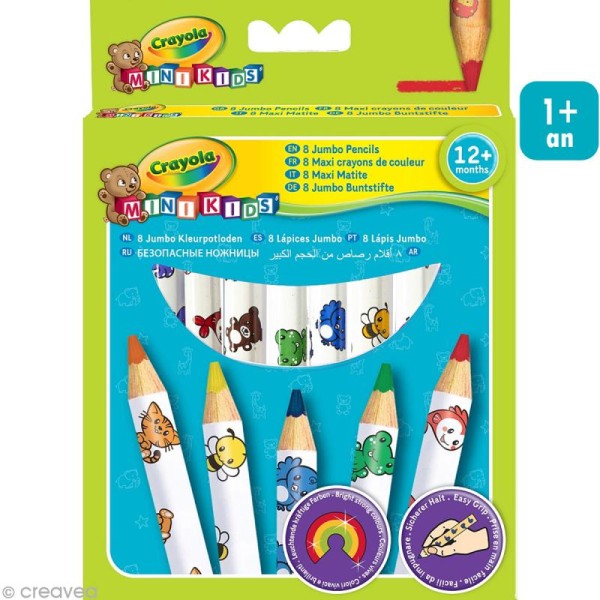 Crayons de couleur maxi - Crayola Mini Kids x 8 - Photo n°1