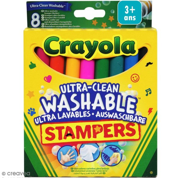 Feutres tampon lavables Motifs divers - Mini stampers Crayola x 8 - Photo n°1