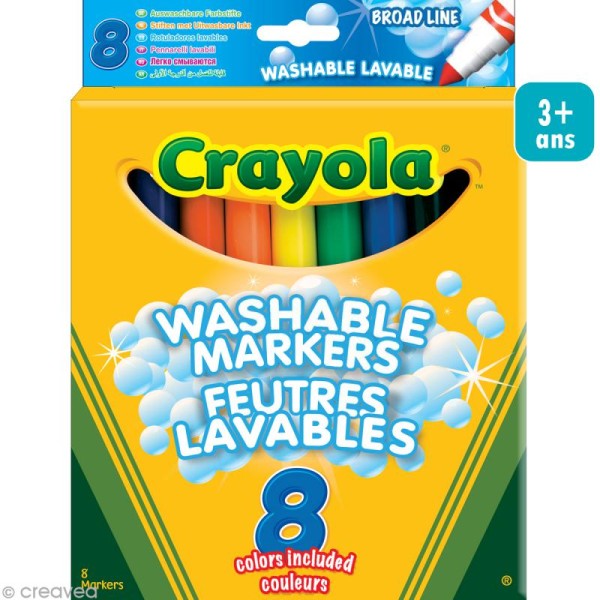 Feutres ultra lavables - Crayola x 8 - Photo n°1
