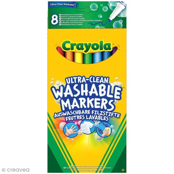 Feutres fins lavables - Crayola x 8 - Photo n°1