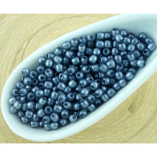 5g de Cristal Gris Bleu Lustre Rond Druk Petites Entretoise de Semences de Verre tchèque Perles de 2 - Photo n°1