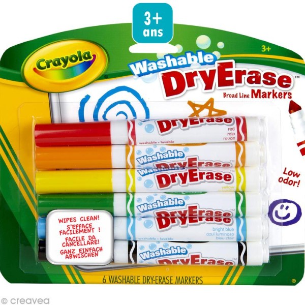 Feutres lavables à sec - Crayola x 6 - Photo n°1