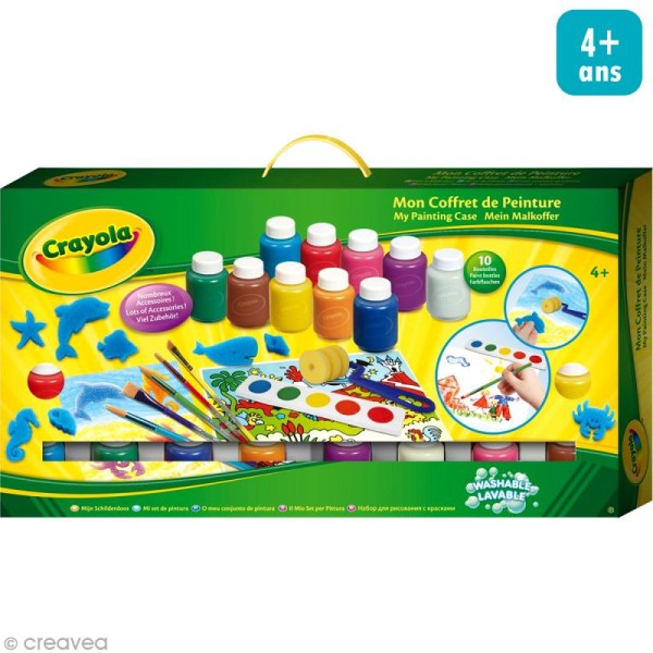 Mallette de peinture lavable Crayola avec accessoires - Photo n°1