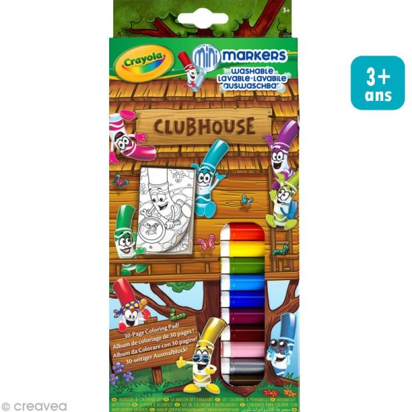 Kit mini feutres lavables - Club House Crayola x 12 - Photo n°1