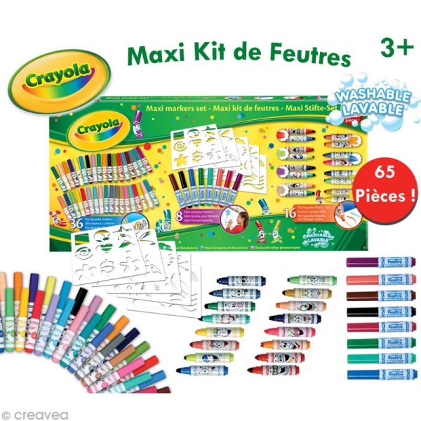 Maxi kit feutres lavables - Crayola x 60 - Photo n°2
