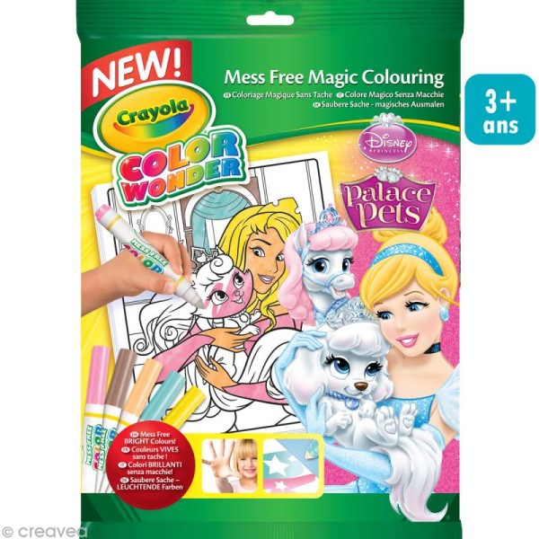 Kit coloriage magique Royaume des animaux - Disney Princess - Crayola Color Wonder - Photo n°1