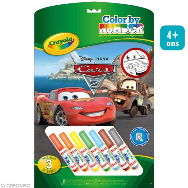 Kit coloriage au numéro Cars Disney - Crayola - Photo n°1