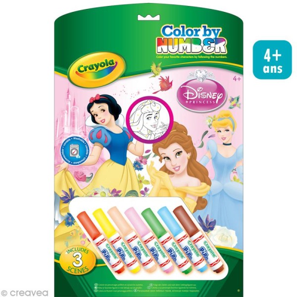 Kit coloriage au numéro Princesses Disney - Crayola - Photo n°1