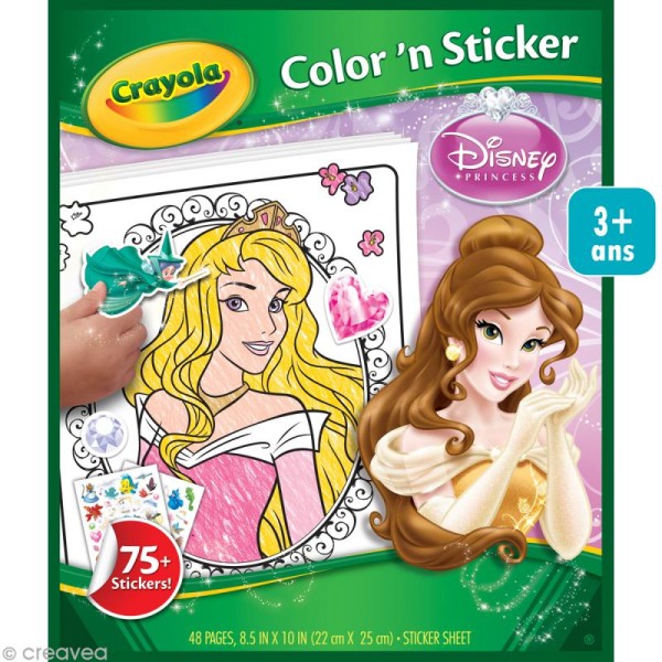 Kit coloriage et stickers Princesses Disney - Crayola Color'n Stickers - Photo n°1