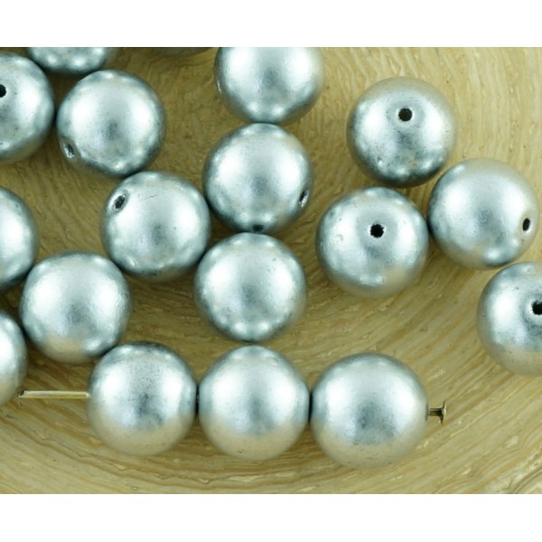 20pcs Métallique Mat Aluminium Argent Ronde Druk Entretoise de Semences de Verre tchèque Perles de 8 - Photo n°1