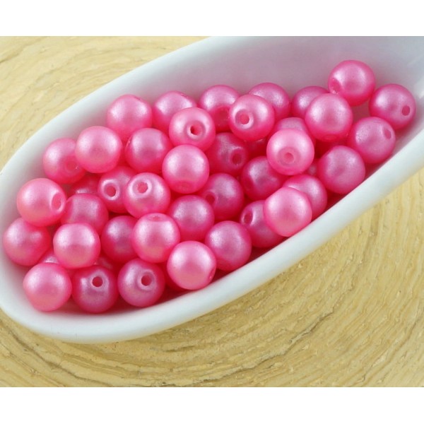 100pcs Perles Brillent Valentine Rose Ronde Druk Verre tchèque Pressé Perles de Petite Entretoise de - Photo n°1
