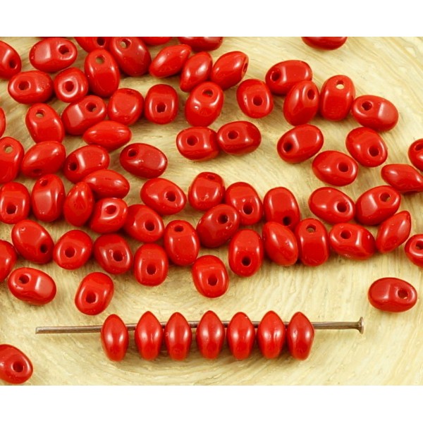 20g Opaque Rouge Corail Solo de Graines de PRECIOSA Un Trou de Verre tchèque Perles 2,5 mm x 5mm - Photo n°1