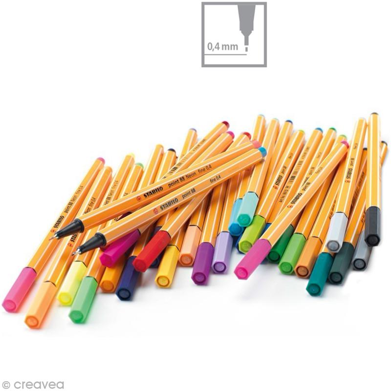 Stylo feutre pointe fine - STABILO point 88 Mini - Pochette x 12 mini  stylos feutres - Coloris assortis