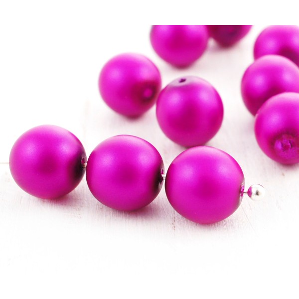 20pcs Valentine Rose Perle d'Imitation Mat Ronde Druk Entretoise de Semences de Verre tchèque Perles - Photo n°1