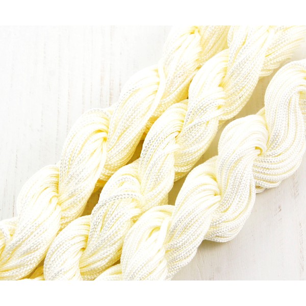 28m 90ft 30yrd Blanc corde de Nylon Torsadé Tressé de Perles de Nouage de la Chaîne de Shamballa Kum - Photo n°1