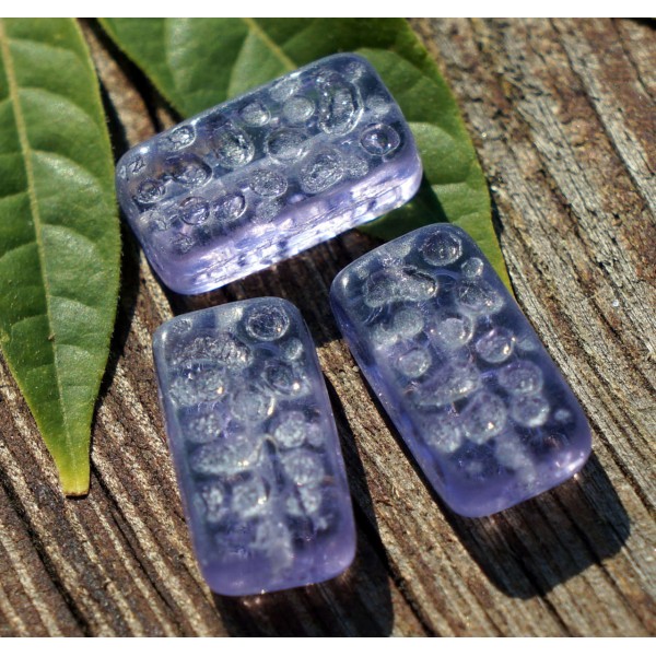 Violet de Cristal tchèque Brique en Verre Rectangle Plat, Perles de Bohème Taillé 15mm x 8mm, 10pcs - Photo n°1
