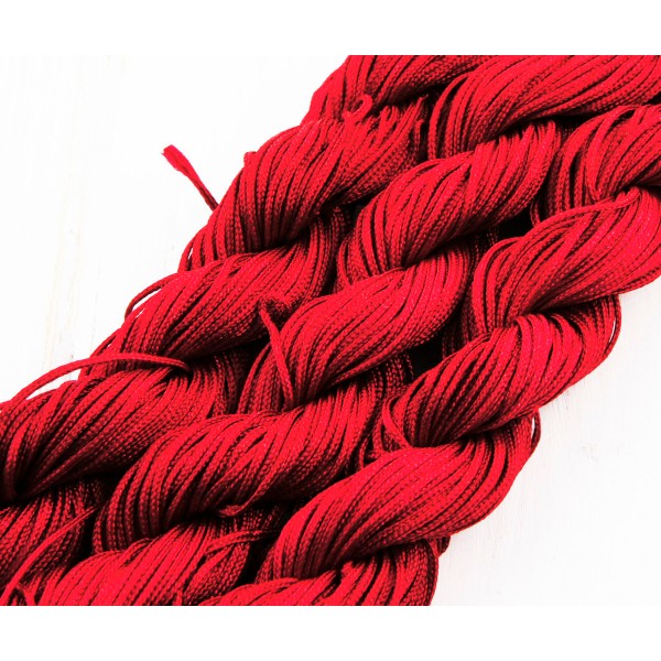 18m 57ft 19yrd Rouge corde de Nylon Torsadé Tressé de Perles de Nouage de la Chaîne de Shamballa Kum - Photo n°1