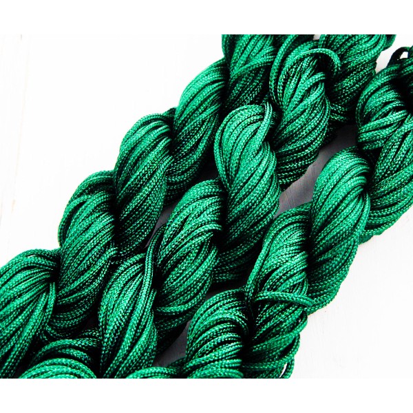 18m 57ft 19yrd Vert Émeraude de la corde de Nylon Torsadé Tressé de Perles de Nouage de la Chaîne de - Photo n°1