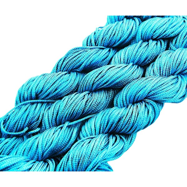 18m 57ft 19yrd Bleu Turquoise corde de Nylon Torsadé Tressé de Perles de Nouage de la Chaîne de Sham - Photo n°1
