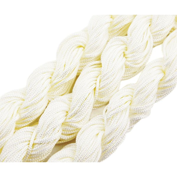 18m 57ft 19yrd Blanc corde de Nylon Torsadé Tressé de Perles de Nouage de la Chaîne de Shamballa Kum - Photo n°1